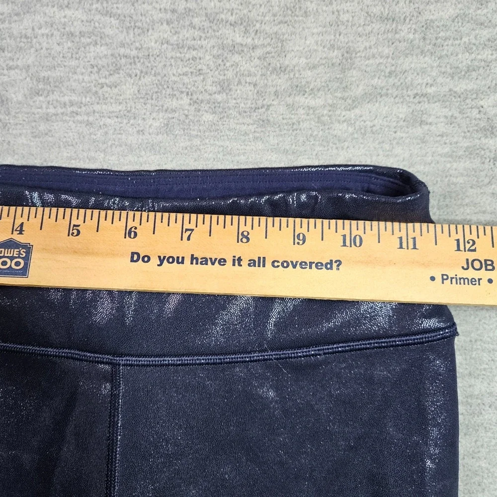 Athleta x Simon Biles Girl Shine Shorts Size L 12 Blue Metallic Gym Workout